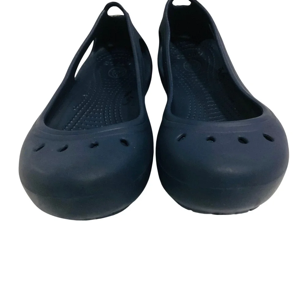Crocs Kadee Ballet Flats Shoes Slip On Navy Minimalist Cutout Beach Womens 9 - Picture 7 of 9